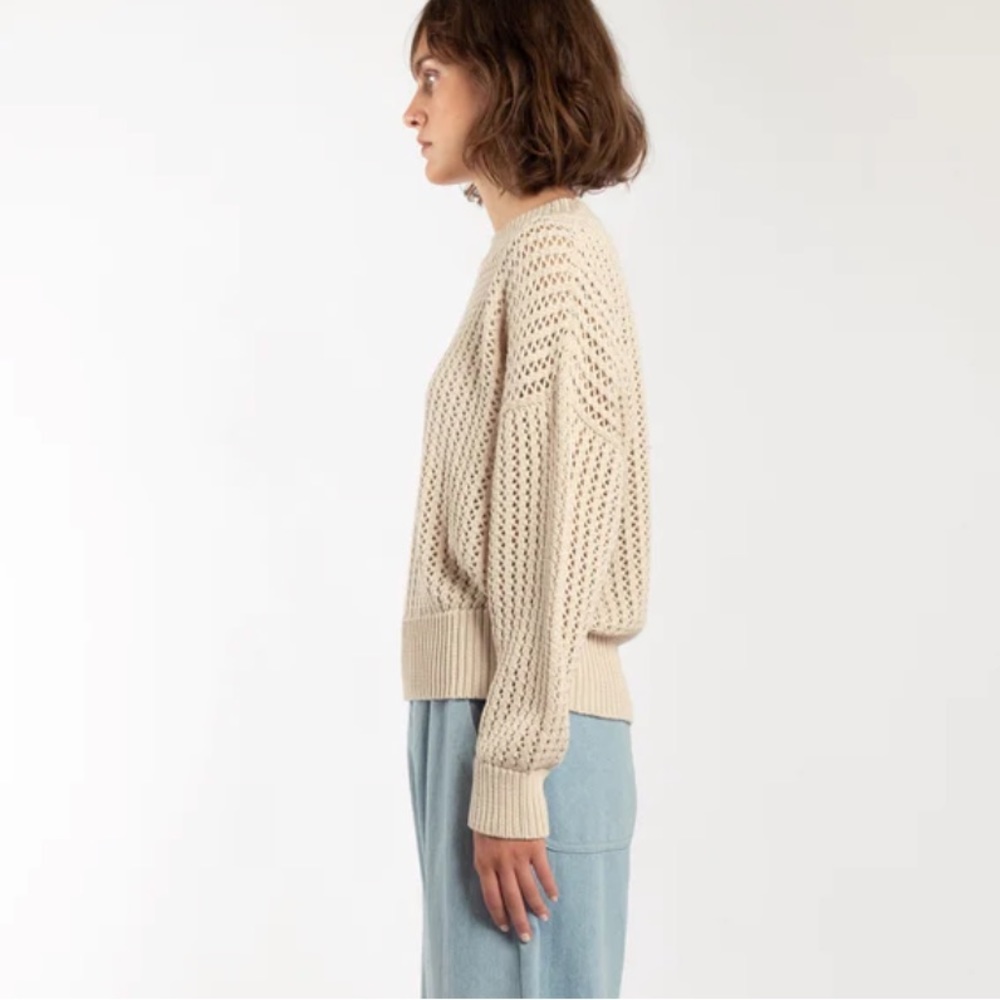 NWOT Micaela Greg Cream Ridge Pullover - Picture 2 of 11
